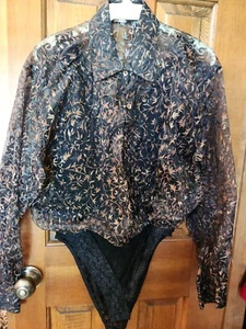 Anue Body suit , Button Front Blouse and Snap Crotch, Large - Picture 1 of 4