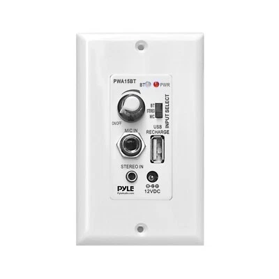 Pyle Wireless BT Receiver Wall Mount - 100W In-Wall Audio Control Receiver w/... - Image 1 of 4