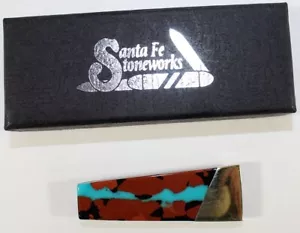 Santa Fe Stoneworks Inlaid Turquoise Money Clip in original box - Picture 1 of 5