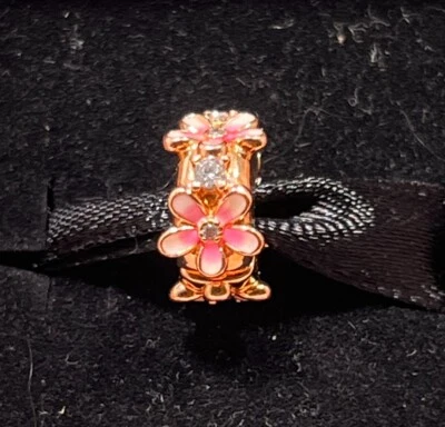 Charm Pandora Fiori Oro Clip Originale Argento Fiore Gioiello Chiudi Bracciale - Immagine 1 di 4