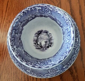 PW & CO MAULBEERE/LILA VENUS PERLE STEINZEUG UNMARKIERT TASSE UND UNTERTASSE 1830er JAHRE - Bild 1 von 10