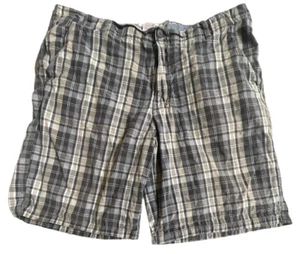 Mens Faded Glory Brown Beige Checked Plaid Shorts Pockets Belt Loops Size 40 #2 - Picture 1 of 7