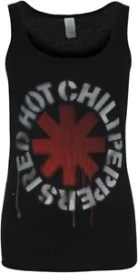 Official Red Hot Chili Stencil Asterisk Ladies Black Vest Top T Shirt - Picture 1 of 2