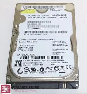 Western Digital 160GB 2.5 WD1600BEVS-22RST0 2061-701450-Z00 AG FOR PARTS/REPAIR - Picture 1 of 5