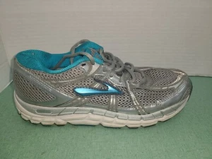 Brooks Addiction Damen 7,5 sportliche bequeme Lauf-Trainingsschuhe silber türkis - Bild 1 von 4