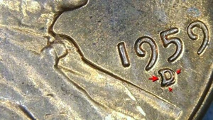 1959 D RPM-001 (FS-501) Lincoln Cent - RED Brilliant Uncirculated Stage D - Picture 1 of 9