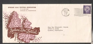 1956 ad cover & letter Spokane Lilac Festival to Queen candidate Miss K Johnson - Picture 1 of 3