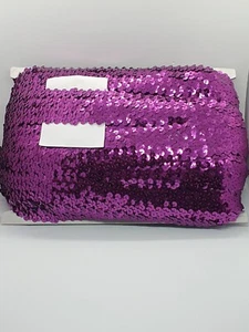 1m purple Sequin Stretch Elasticated 40mm Trim Sewing Craft Costume braid - Picture 1 of 2