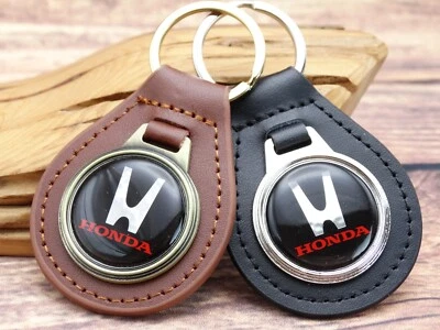 NUEVO RARO VINTAGE AÑOS 70 NEGRO HONDA COCHE DE CARRERAS Cuero Llavero Llavero Llavero Nuevo de Lote Antiguo Foto 1 de 4