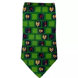 TOMMY HILFIGER Green Fly Fishing Silk Tie - Picture 1 of 10