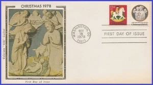 USA3 #1768 U/A COLORANO SILK FDC Combo2 Christmas Madonna and Child - Bild 1 von 1