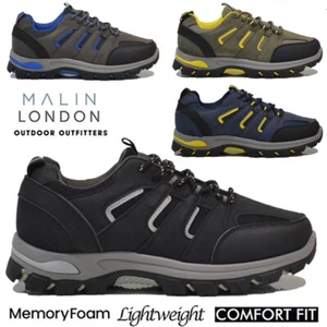 MENS MEMORY FOAM HIKING WALKING BOOTS ANKLE WINTER TREKKING TRAIL TRAINERS SHOES - Picture 1 of 29