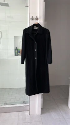 Abrigo para mujer Larry Levine negro de lana merino, talla 4P Foto 1 de 3