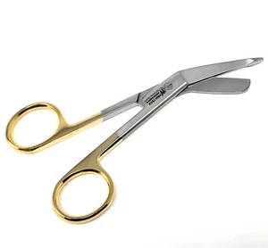O.R GRADE SUPERCUT LISTER BANDAGE SCISSORS 4.5" GOLD HANDLE SURGICAL INSTRUMENTS - Picture 1 of 3