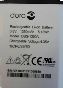 New Doro DBS-1350A Battery For DORO 5050 /7060 / 7070 1350mAh - Zdjęcie 1 z 4