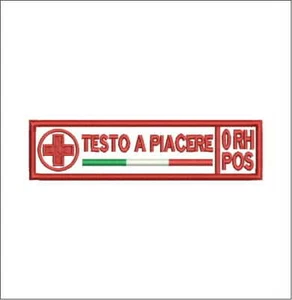 [Patch]  CROCE ROSSA ITALIANA NOME + GRUPPO SANG. cm12x3  A STRAPPO ricamo -637 - Imagen 1 de 1