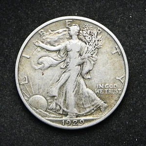 1929-S Walking Liberty Silver Half Dollar VF++ (cn14923) - Picture 1 of 2