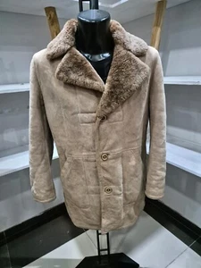 Ellebi Shearling Cuir de Mouton D'Occassion Pre-owned Man Fauve tg.52 XYR471L - Picture 1 of 19