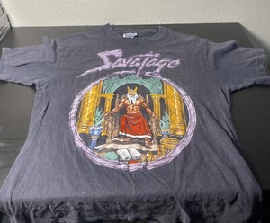 Camicia Savatage vintage anni 80 uomo GRANDE nera 88 follia regna mondo devastazione - Foto 1 di 7