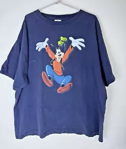 Vintage Goofy T Shirt Size 2X Large Disney Store Navy USA Made - Picture 1 of 10