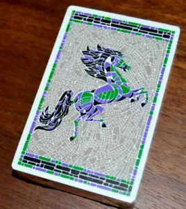 MOSAICO CABALLO Tarjetas de Juego SELLO FISCAL NUEVO DE LOTE ANTIGUO De Colección MEDITERRÁNEO Bordes Dorados ESPAÑOL - Imagen 1 de 2