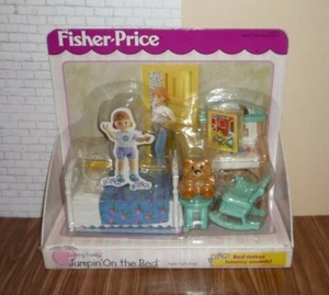 👶FISHER PRICE Loving Family Dollhouse *JUMPIN' ON THE BED* Set 1999 VTG NEW! - Picture 1 of 3