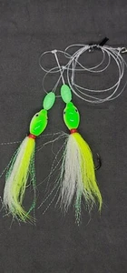 Plataforma de pesca Hi-Lo Bucktails 30 lb 2 ganchos cebo teasers lubina marina Fluke - Imagen 1 de 8