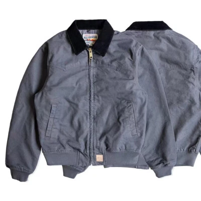 Mens Fall Long Sleeves Crew Neck Washed Duck Vintage Coat OuterwearJacket - Image 1 of 4