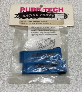Pure-Tech Blue Battery Straps - Team Losi XX Buggy XXT Truck - Vintage RC - NOS - Picture 1 of 5