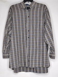 F/X Fusion Mens Size 3X Multicolored Long Sleeve Button Down Collard Plaid Shirt - Picture 1 of 4