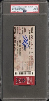 Mike Trout SIGNED Hits for Cycle Ticket Stub 5/2/13 LA Angels PSA 9 10 AUTOGRAPH - Image 1 of 2