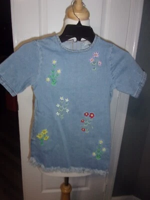 Stella McCartney Girl's Denim Embroidered Dress Size 6 YEARS - Image 1 of 2