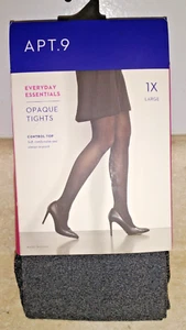 APT. 9 Women’s 1x Opaque Tights Charcoal Heather NWT - Picture 1 of 4