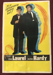 LAUREL AND HARDY POSTER ONE SHEET 1947 RE-RELEASES STOCK POSTER VERY RARE - Picture 1 of 6