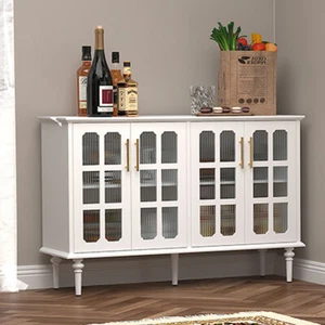 Sideboard Buffet Cabinet with Storage 48" Cabinet with Glass Doors Modern Wood - Picture 1 of 21