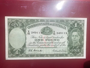 1952 One Pound Australian Banknote 1952 Coombs Wilson R32 X/15 Extremely Fine - Picture 1 of 2