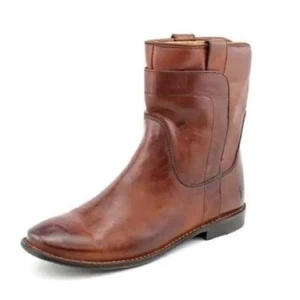 Frye Paige Short Riding Leather Ankle Boots Brown - Picture 1 of 7