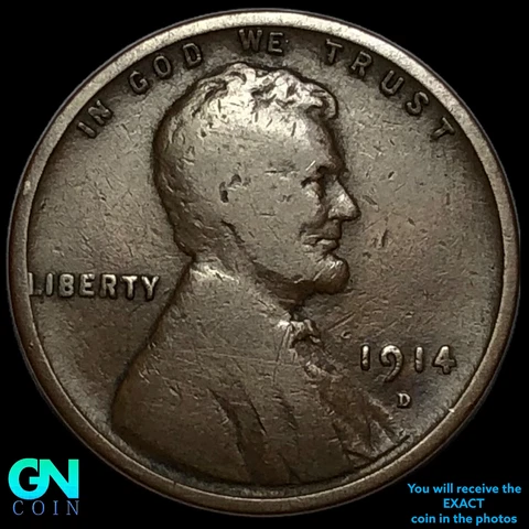 1914 D Lincoln Cent Wheat Penny  #E8619 Cover