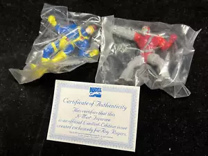 1995 X-MEN Roy Rogers Set de figuras Cíclope vs. Commando - nuevo/sellado con certificado de autenticidad - Imagen 1 de 5