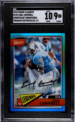 2018 Panini Classics #192 Earl Campbell Premium Edition BLUE #1/3 AUTO 10 SGC 9 - Image 1 of 2