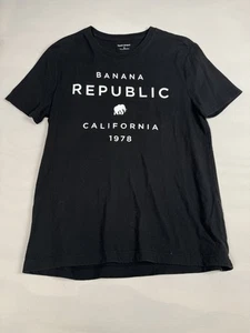 Camiseta Banana Republic Manga Corta Cuello Redondo Logo Moderno Negra Para Hombre’s M - Imagen 1 de 5