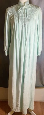 1970s Christian Dior Loungewear Mint Green Robe Housecoast Size MEDIUM Zip Front - Image 1 of 4