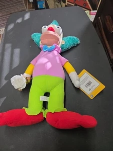 Peluche pupazzo vintage The Simpson Krusty il clown con etichetta colorato spettacolo tv - Foto 1 di 4