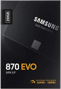Samsung SSD 870 EVO, 250GB, Form Factor 2.5 Inch, Intelligent Turbo Write, Magi - Picture 1 of 5