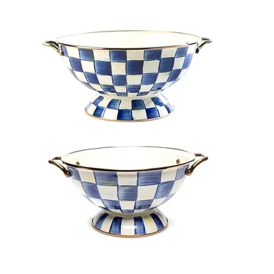 Brand New Mackenzie-Childs Royal Check Almost Everything Bowls, Set of 2 - Image 1 of 4