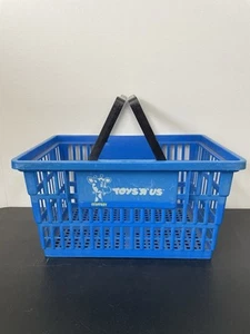 Vintage 90s Toys R Us Shopping Basket Blue Geoffrey Cart Bag Store VTG - Picture 1 of 11