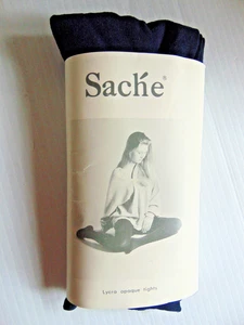 Sache Lycra Opaque Tights Navy Blue Cotton Crotch sz M/L New - Picture 1 of 3