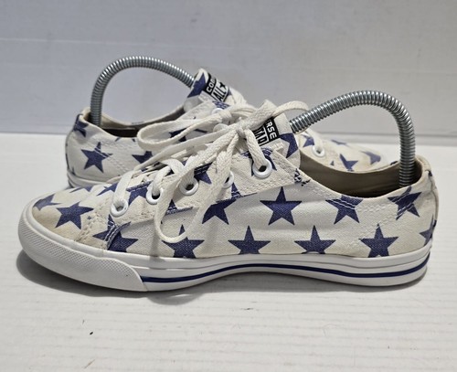 Converse Unisex Mimi Ox Bianco Blu Stelle Basse UK Taglia 6