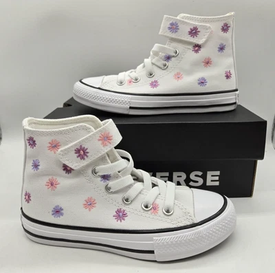 NEW Toddler 11.5 Girl Converse Ctas Florals High Top White/Jellyfish Jitter  - Image 1 of 4