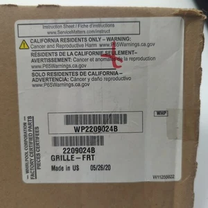 OEM Whirlpool WP2209024B Refrigerator Grille-Frt 897324 AH331967 EA331967 - Bild 1 von 12